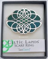 Scarf Ring - Fibula, Green, 6 cm